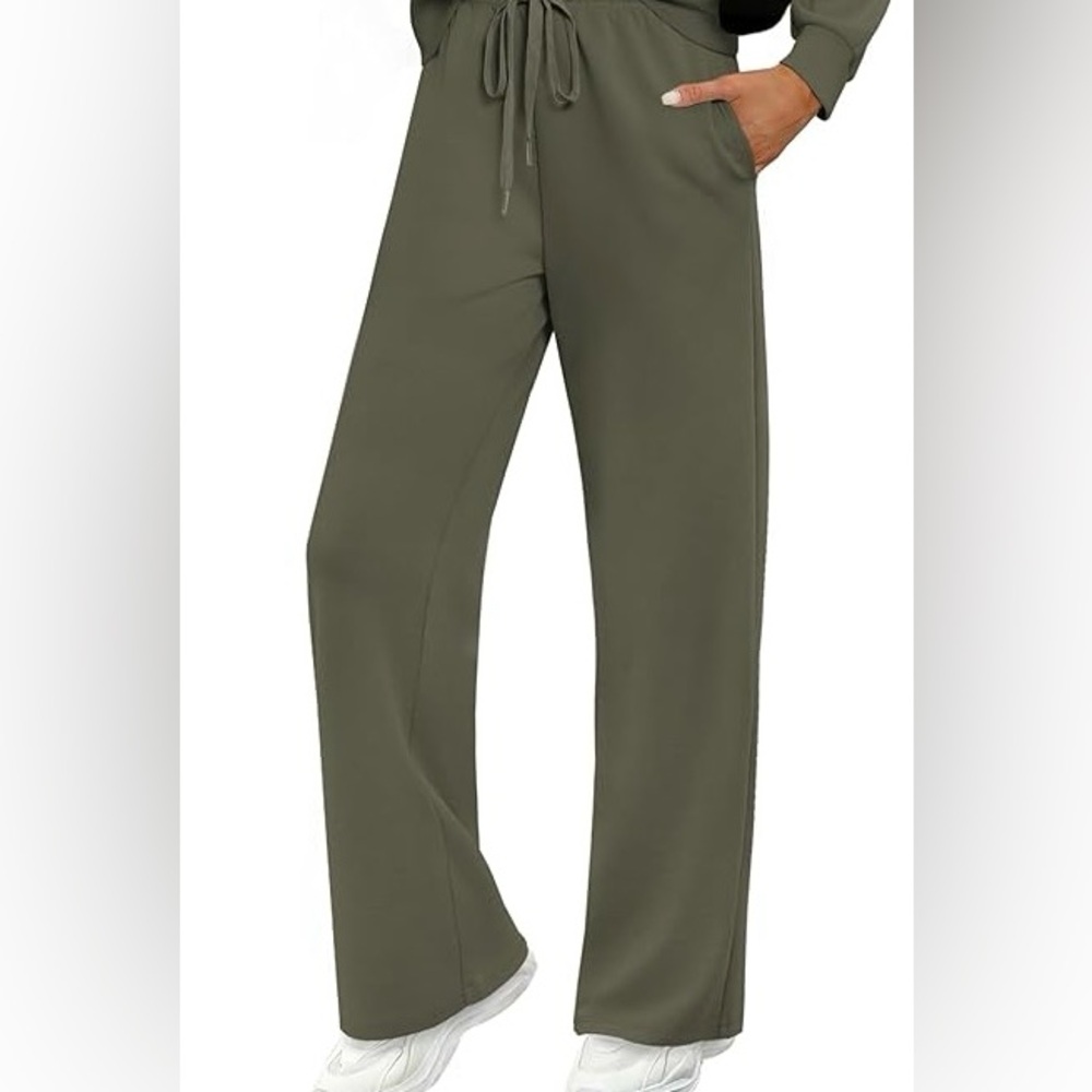 Wiholl Women's Wide Leg OLIVE GREEN Pants